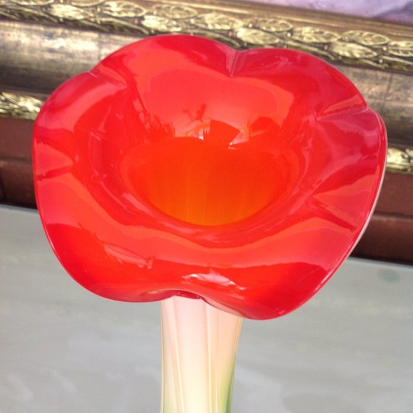 Beautiful Murano Calla Lily Vintage Collectible Hand Blown Glass Vase - Picture 7 of 9